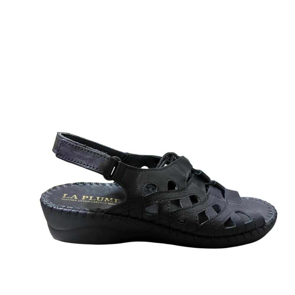 NEW LAPLUME women's brady sandals in black leather